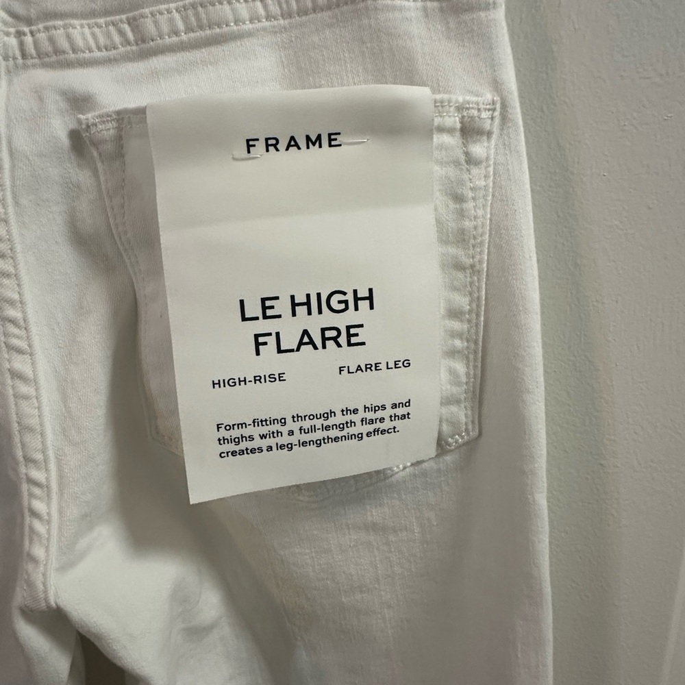 Frame Denim Le High Flare in White - Picture 4 of 6